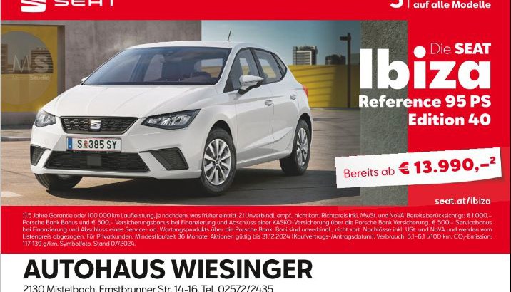 Seat Ibiza ab 13.990,-